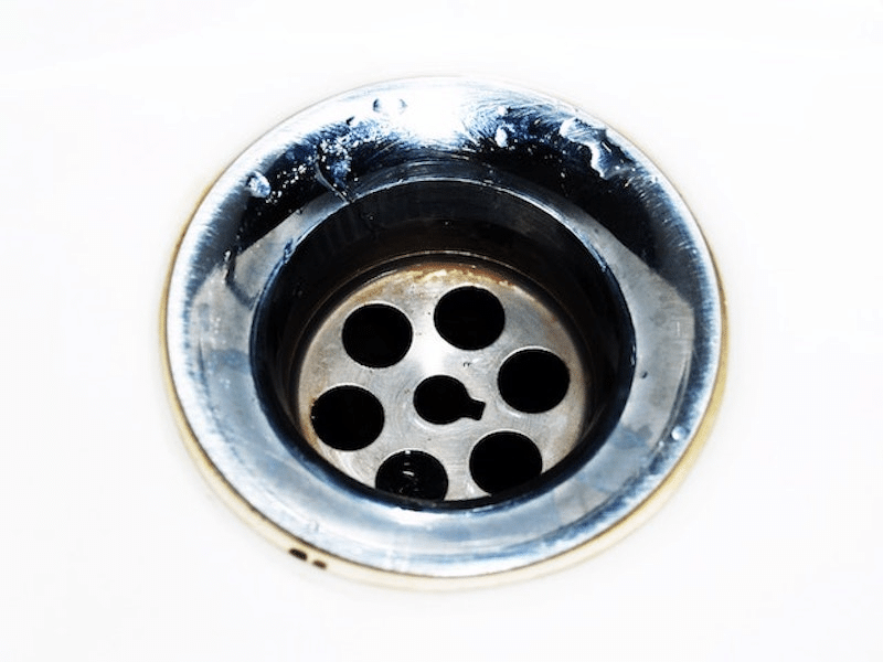 A bathroom drain 