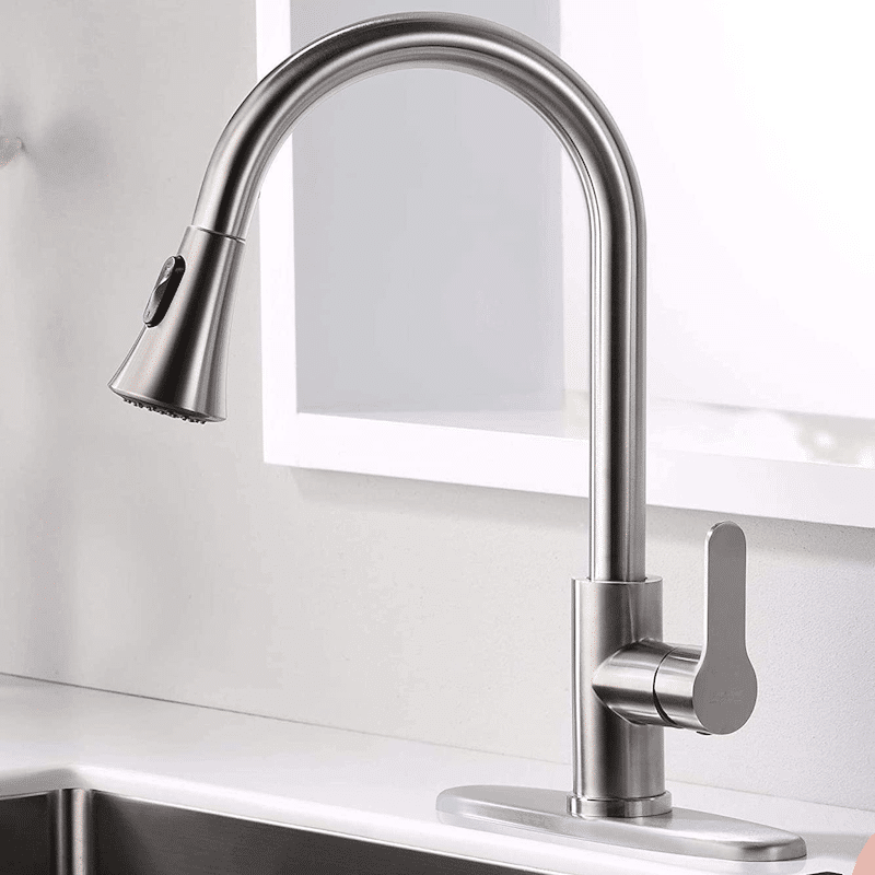 A silver faucet 