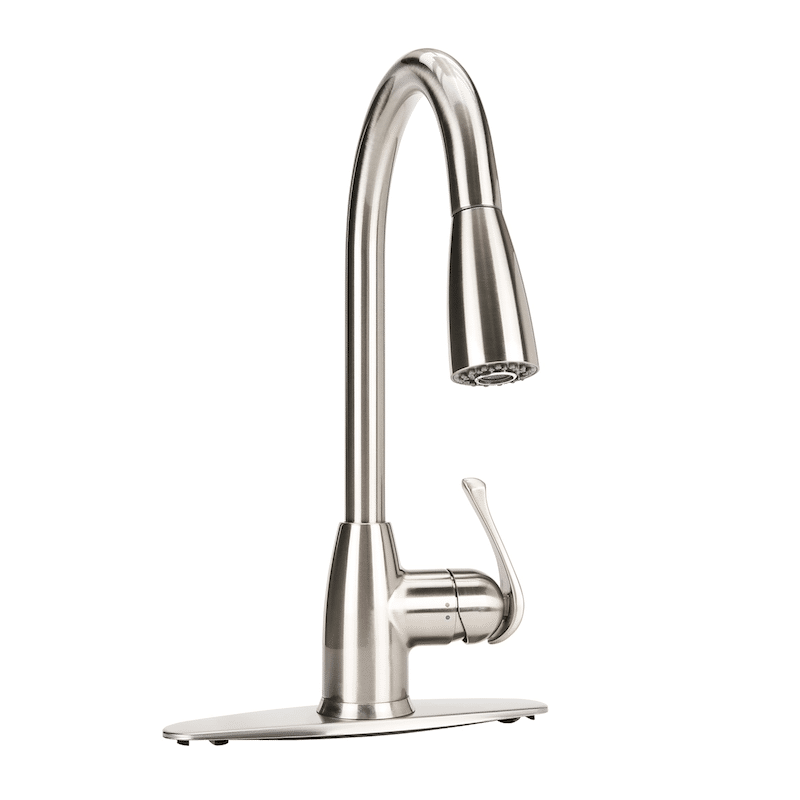 A sliver kitchen faucet 