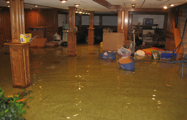 A flooded basement 