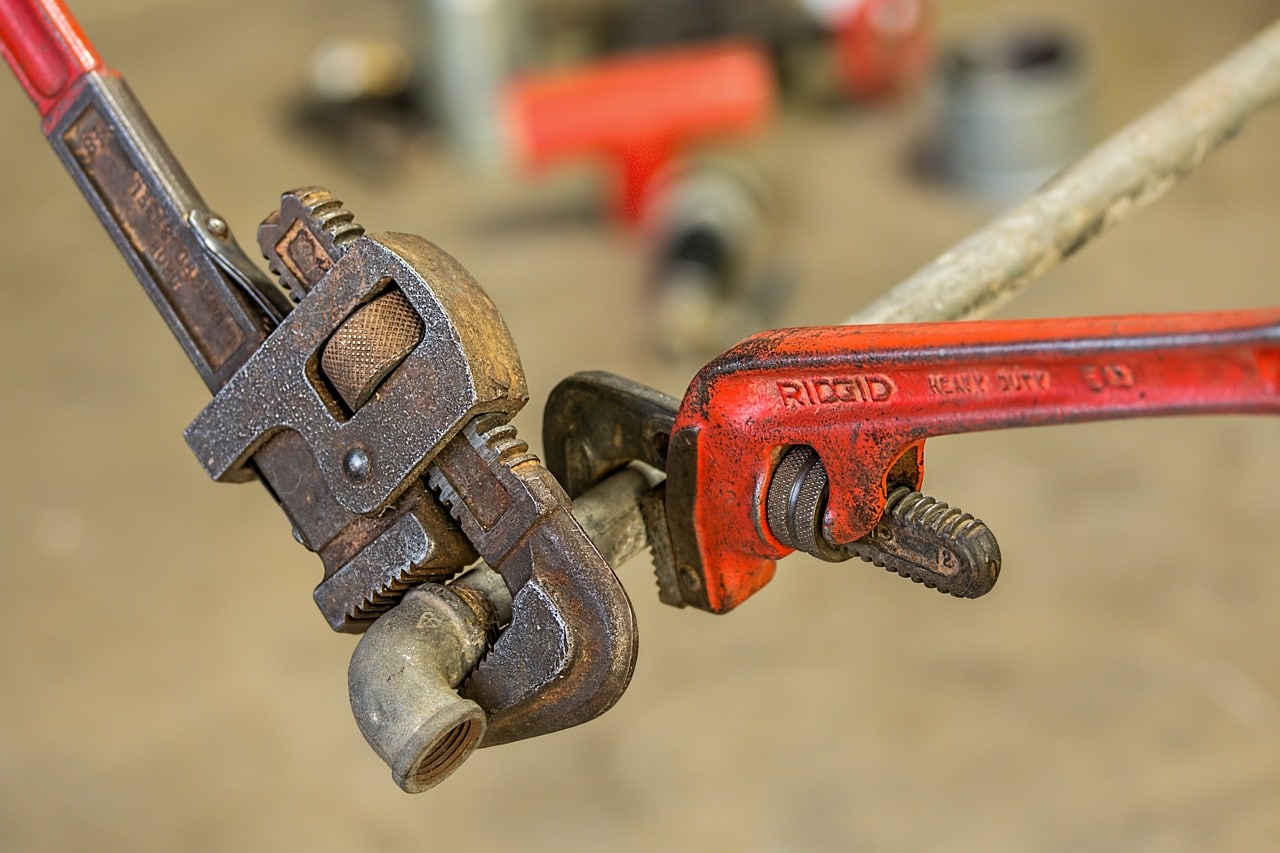 Plumbing Pipe and Wrench