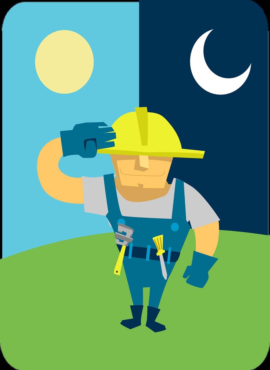 plumber, cartoon, wrench